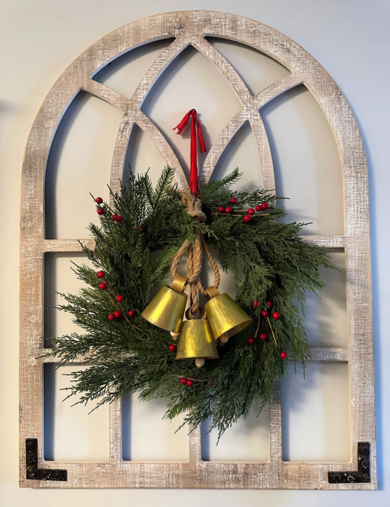 diy christmas bells on arch