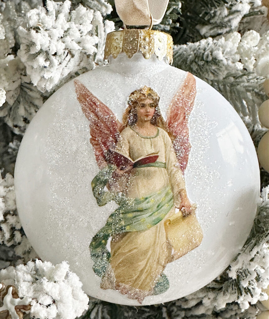 diy angel ornament on tree