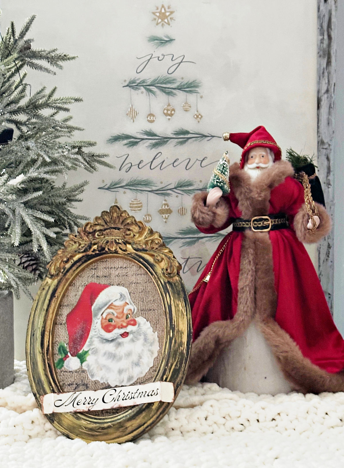 Christmas vignette with Santa frame