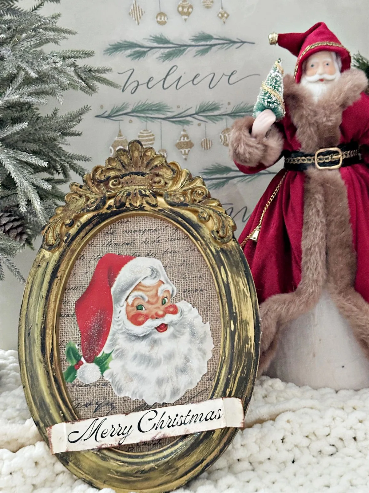 Santa image in ornate frame