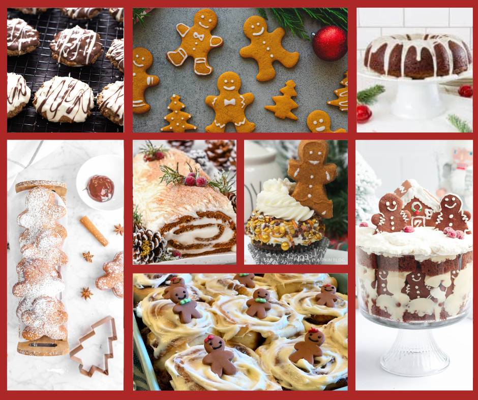 gingerbread dessert recipes collage