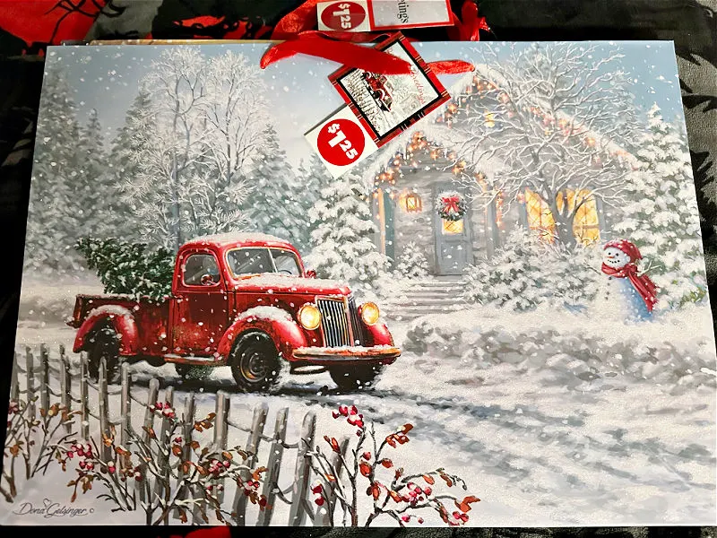 christmas red truck gift bag dollar tree