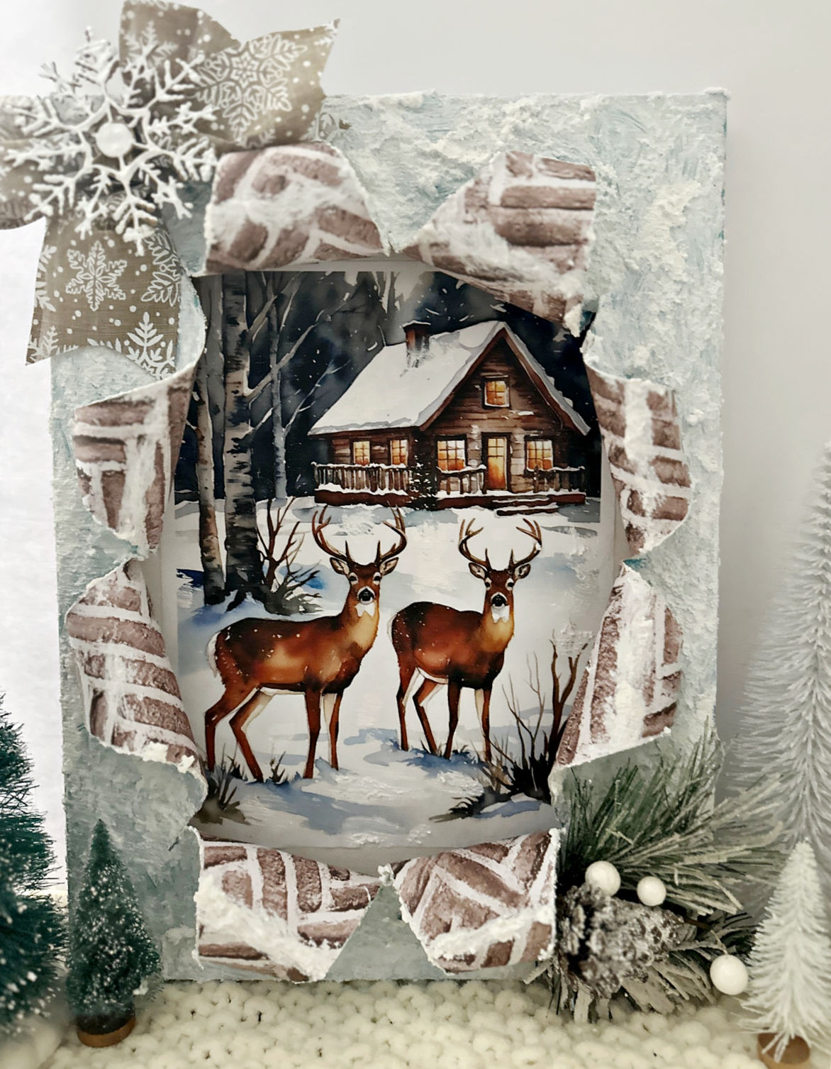 winter scene with animals canvas