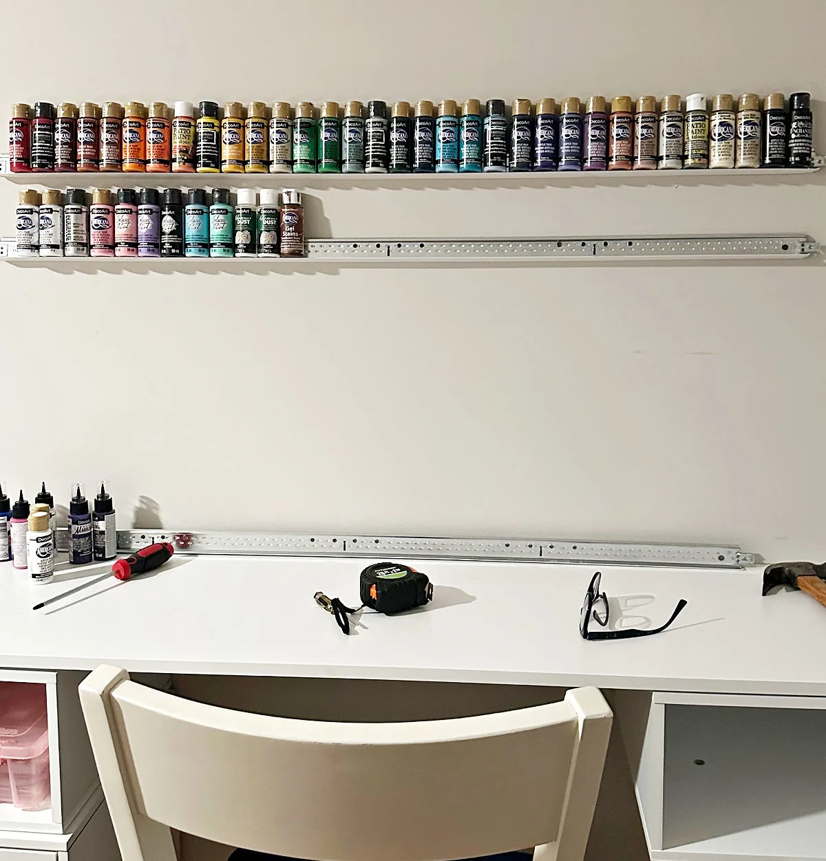 wall storage for craft paint