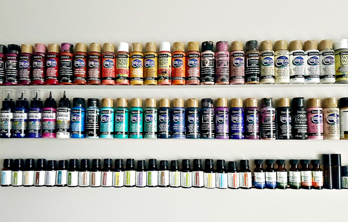 decoart craft paint on wall storage