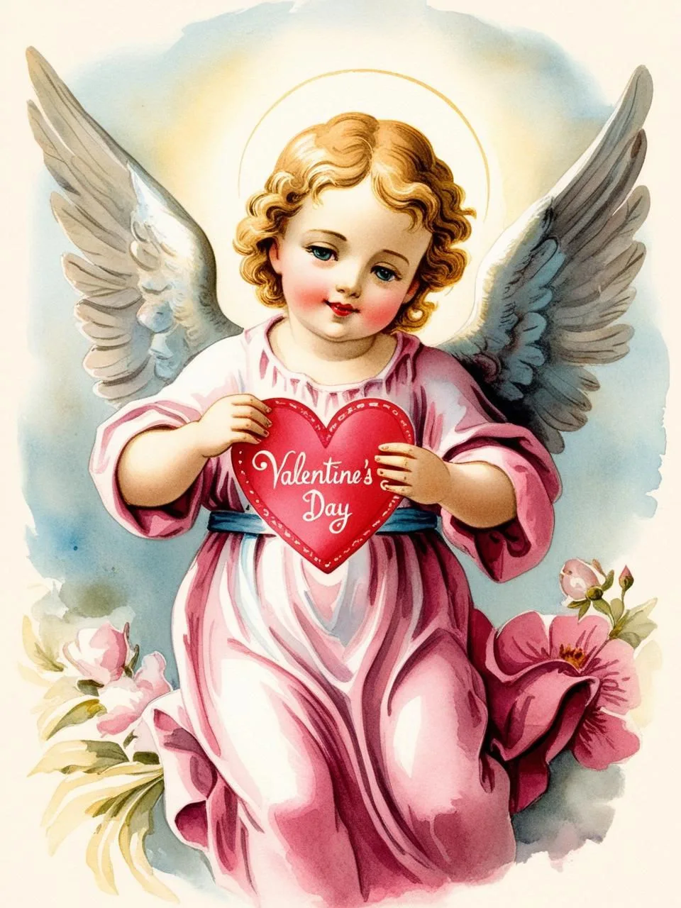 cupid angel with heart