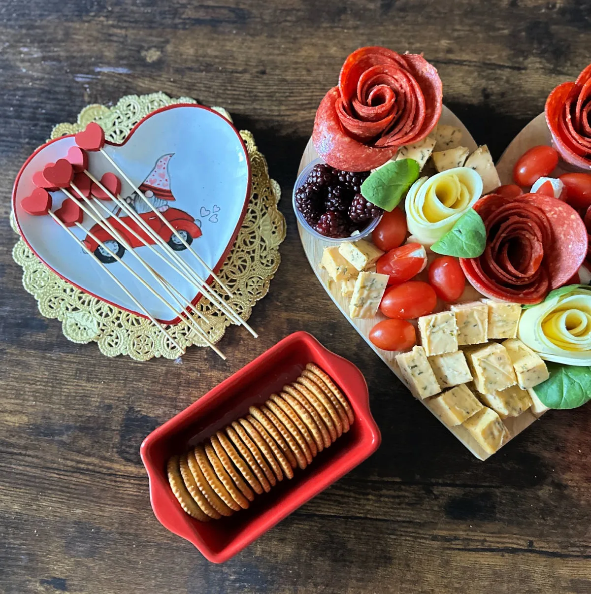 heart charcuterie board