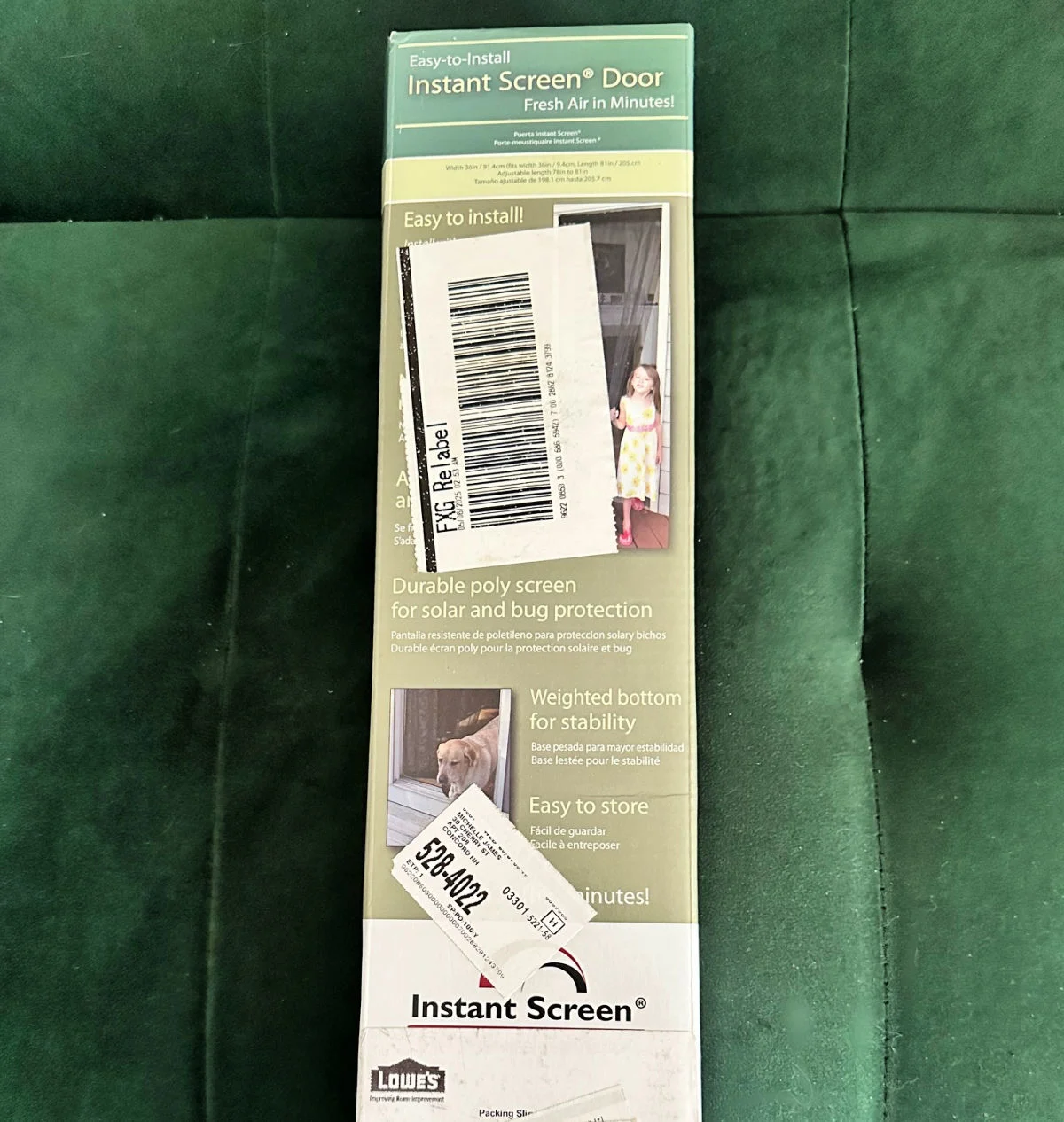 lowe's instant screen door kit in box