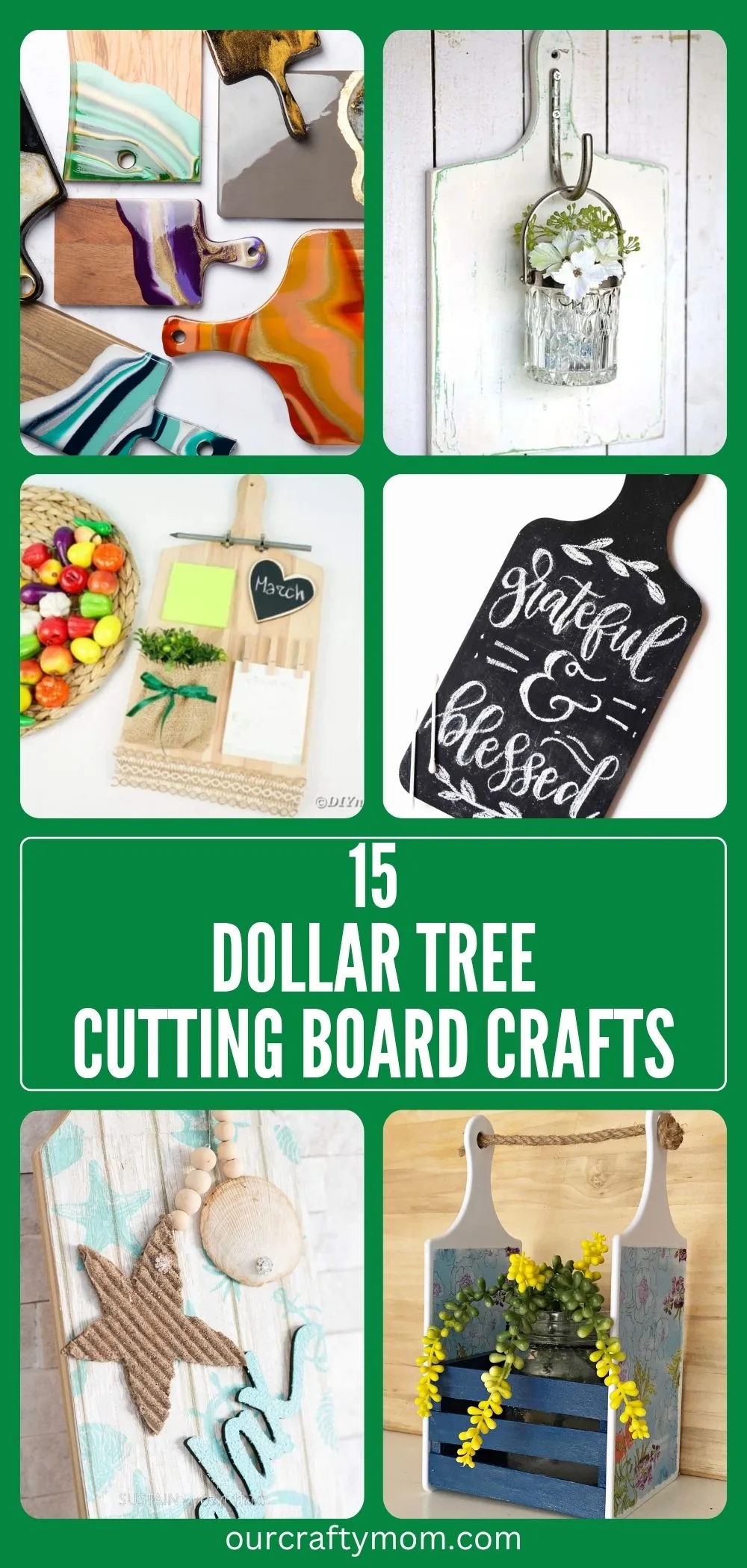 6 image collage dollar tree cutting board crafts
