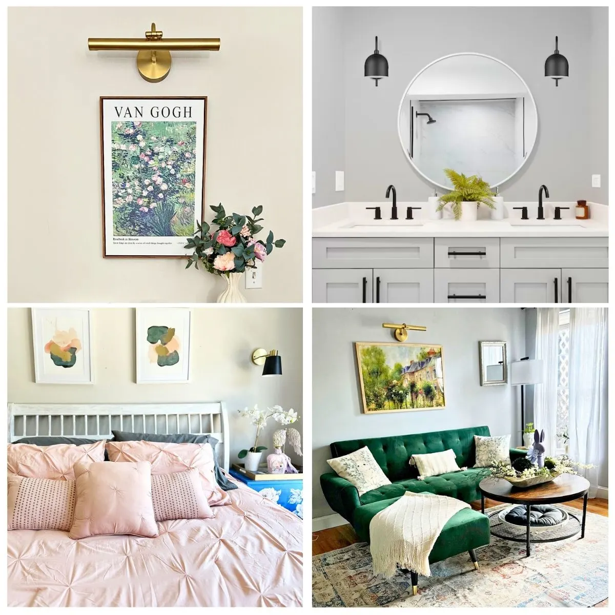 4 image collage wireless wall sconce ideas