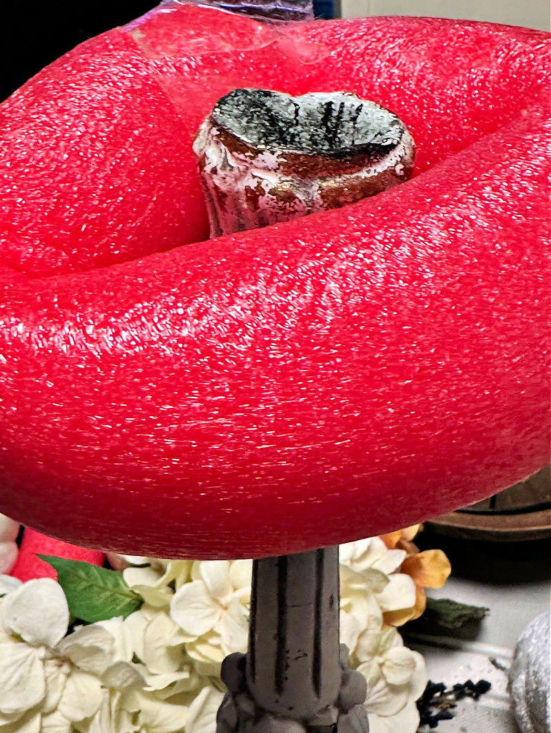 using a pool noodle for fall centerpiece