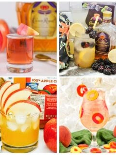 Peach, Apple and Blackberry Crown Royal Cocktails 4 image collage