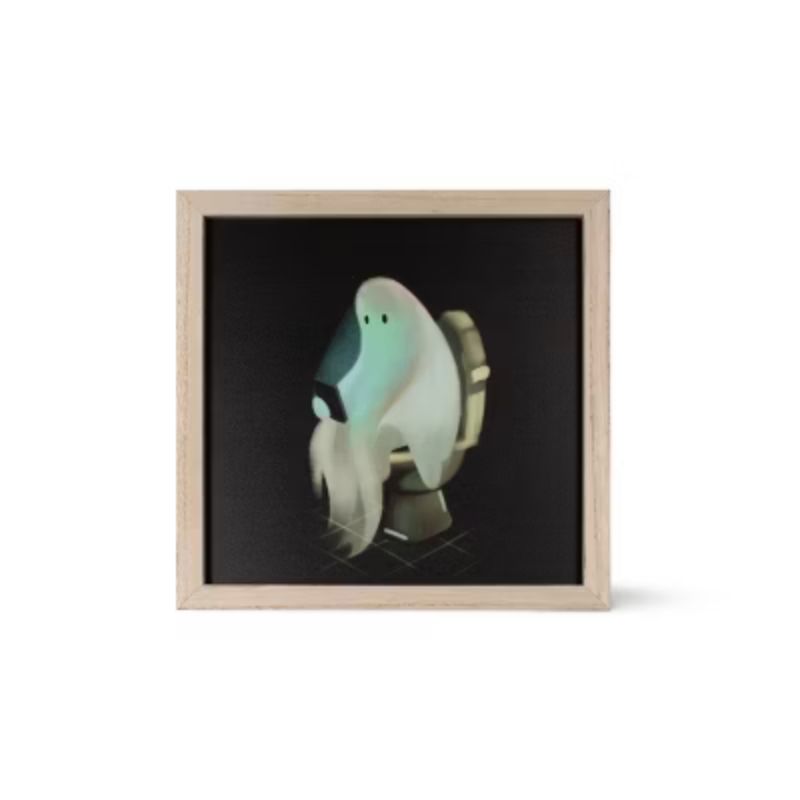 ghost on toilet wall art