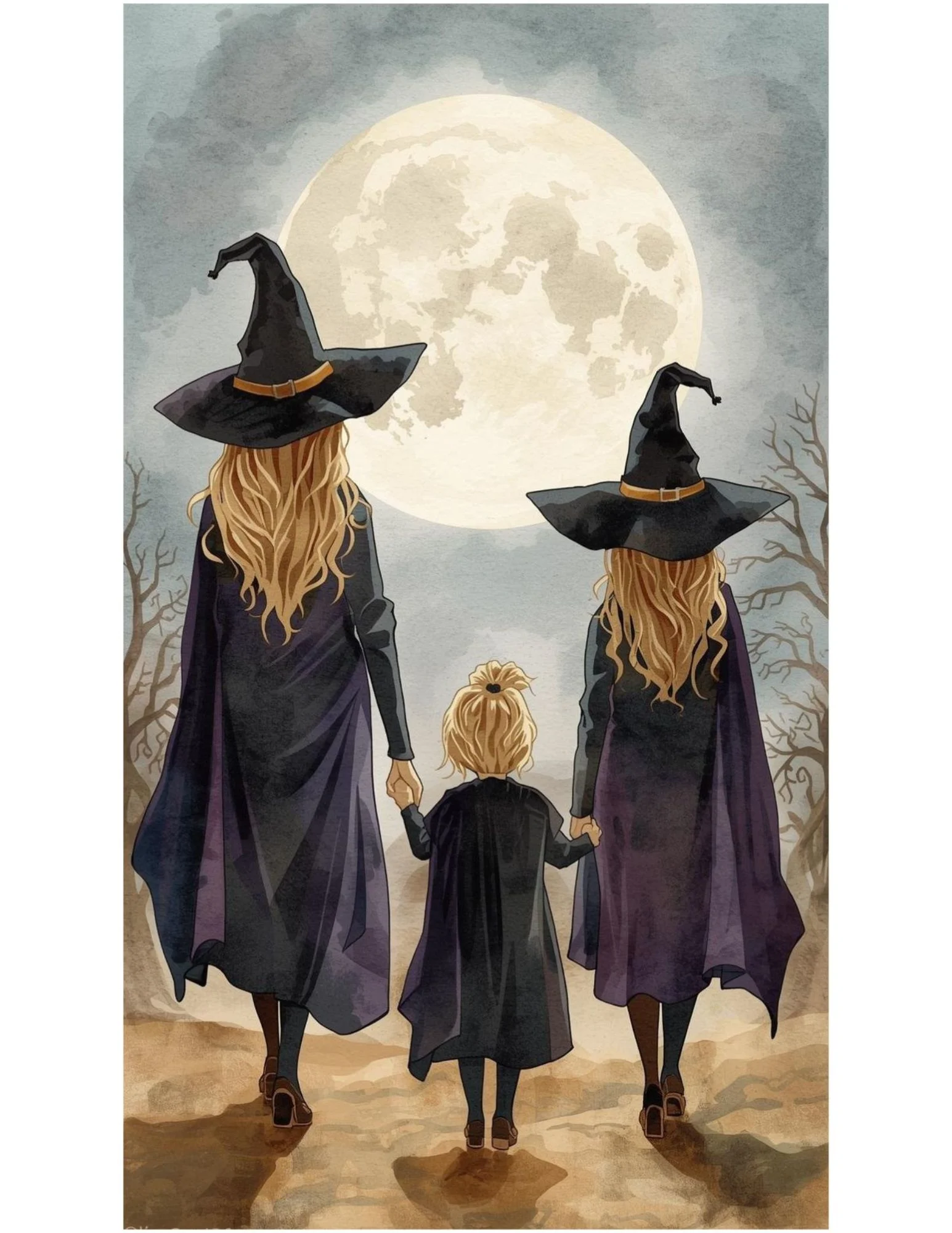 3 Witch Family Silhouette