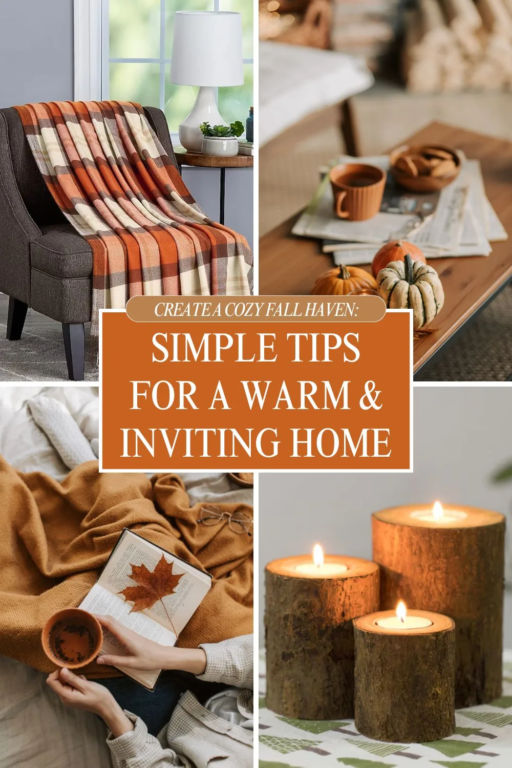 4 image collage Cozy Home for Fall