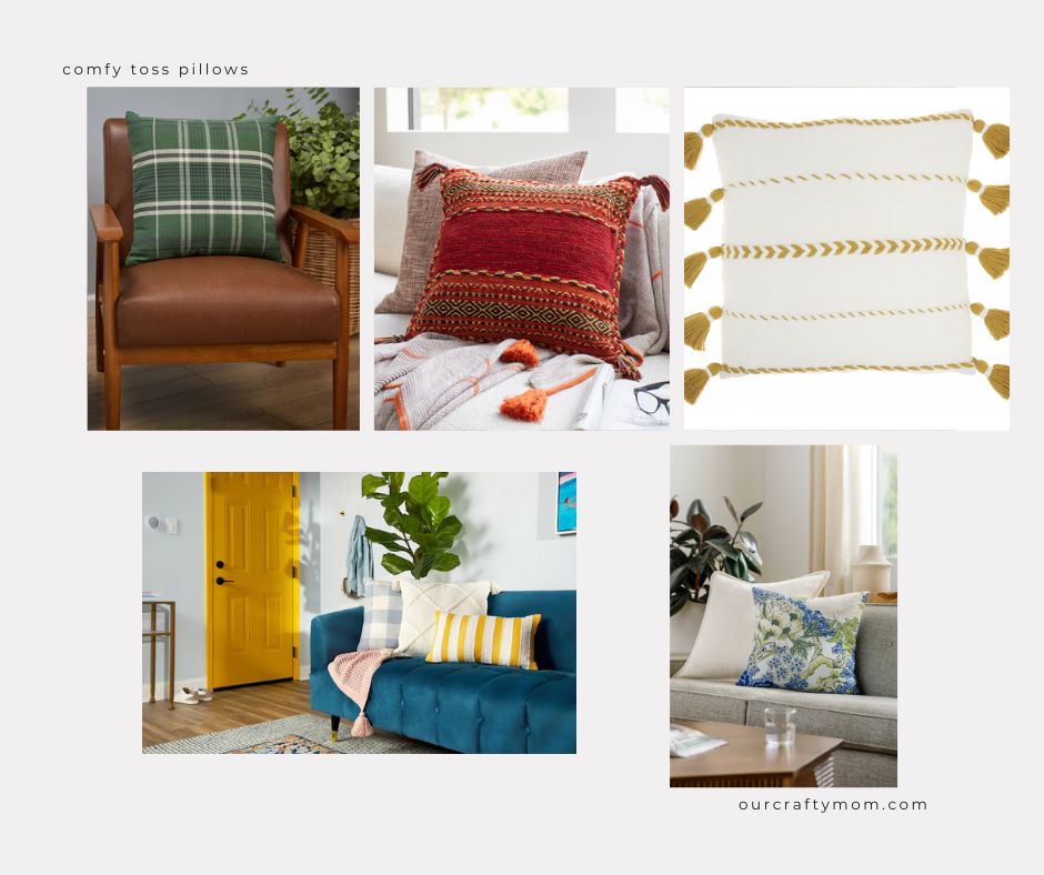 5 image collage throw pillows