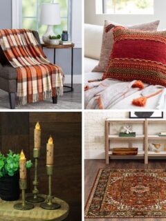 collage with 4 images fall decor