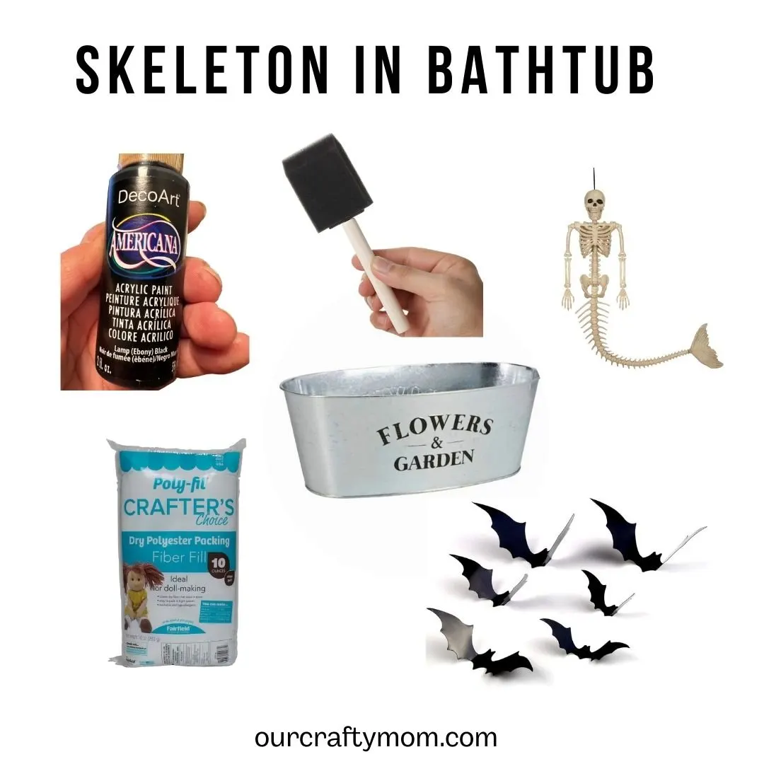 skeleton in bathtub