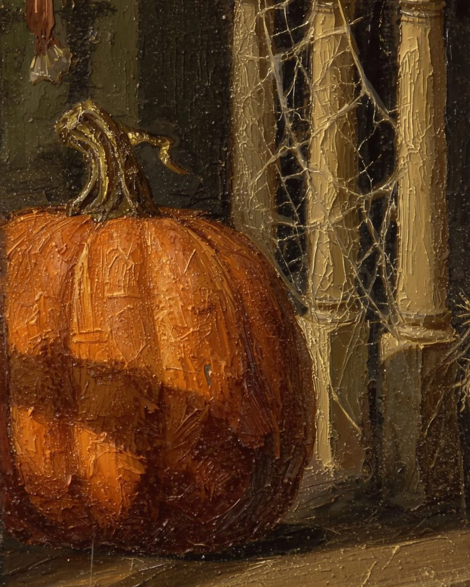 spooky pumpkin with cobwebs Vintage Halloween Printables