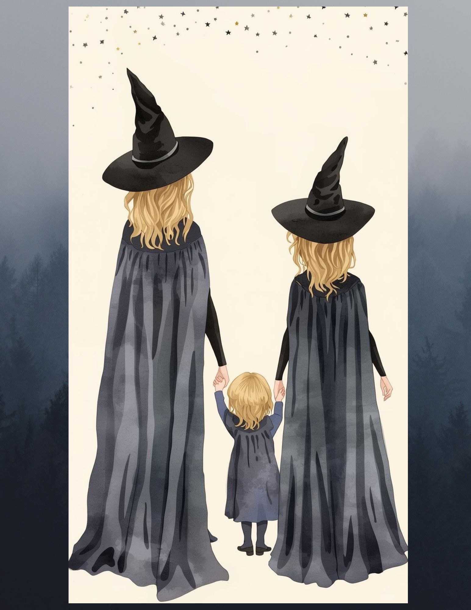 family witch silhouette