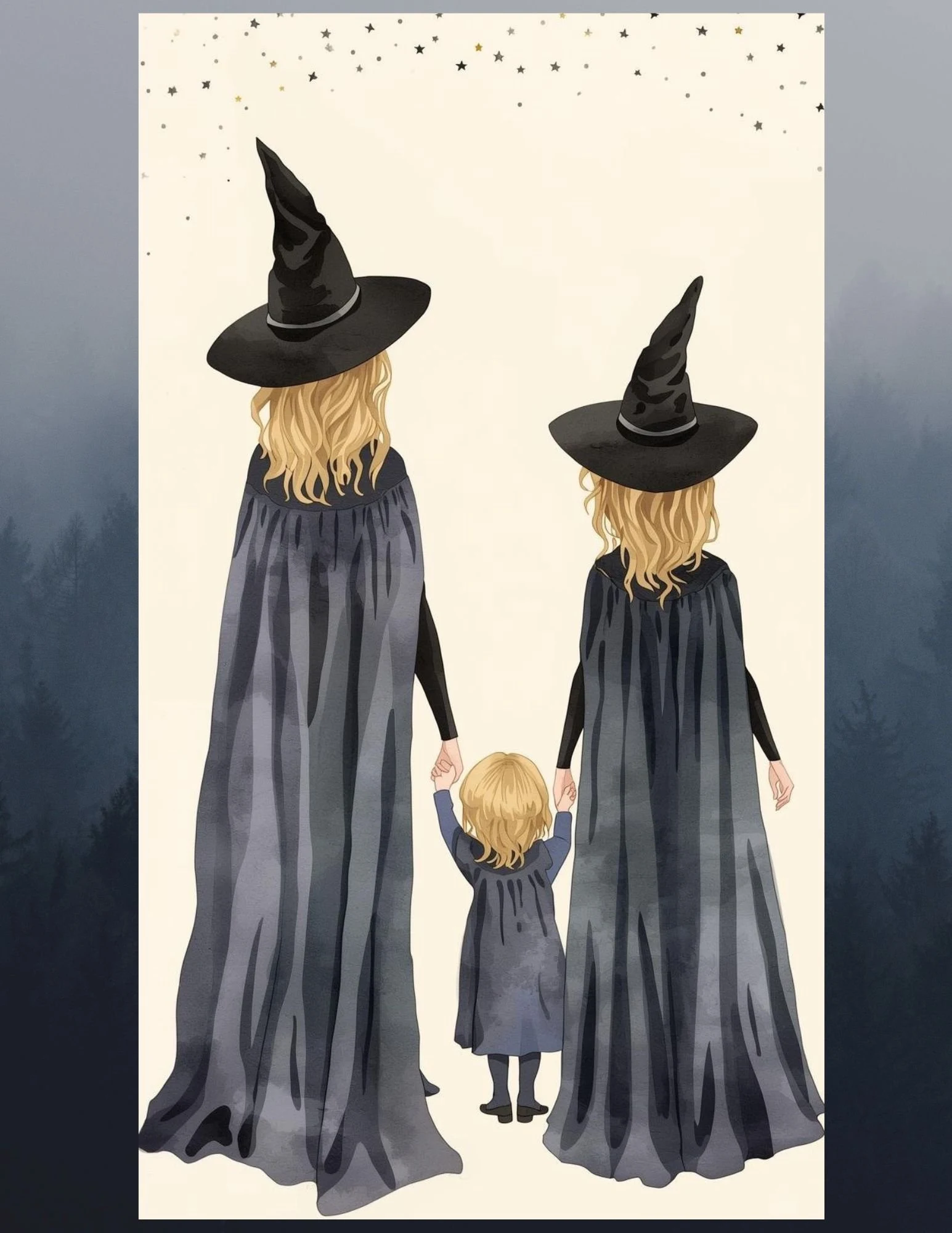 family witch silhouette