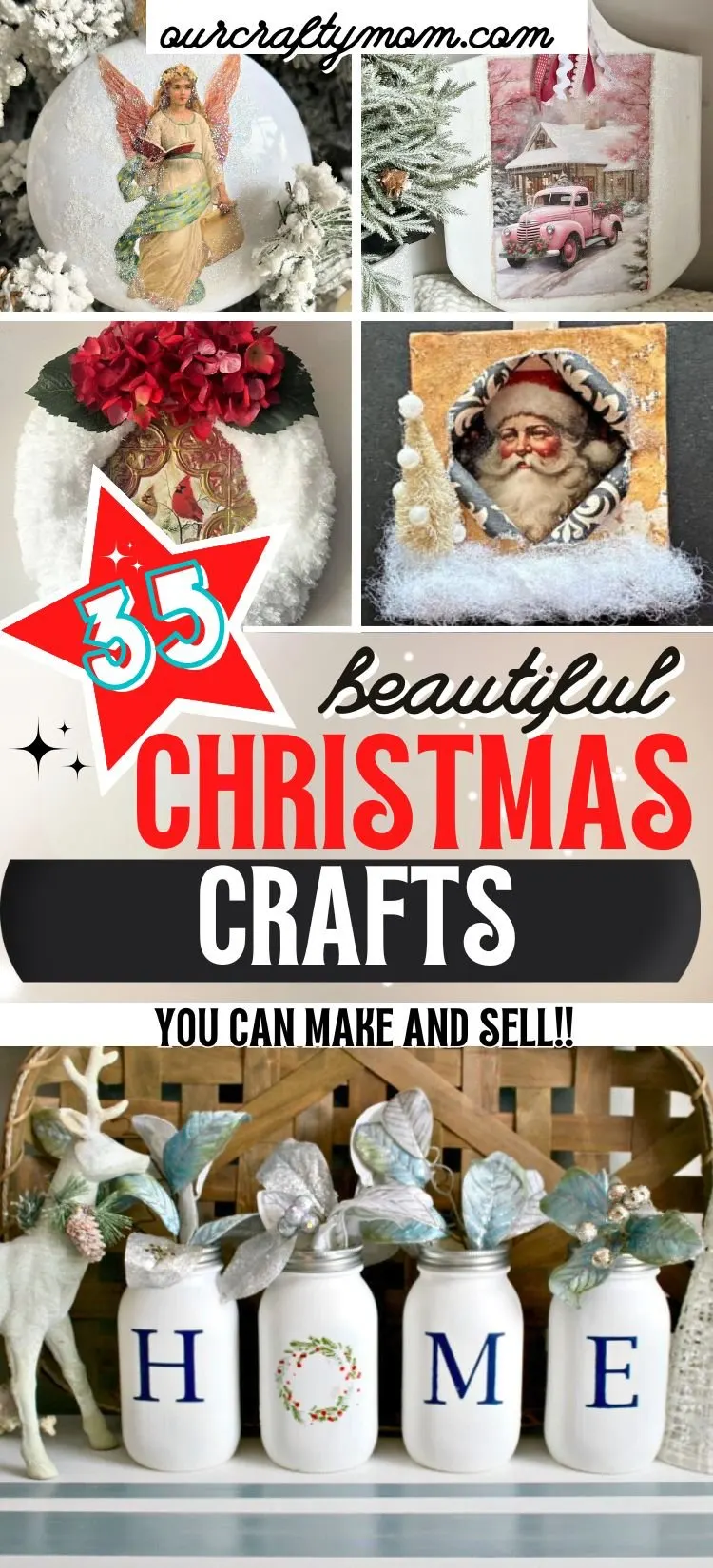 5 image collage christmas crafts