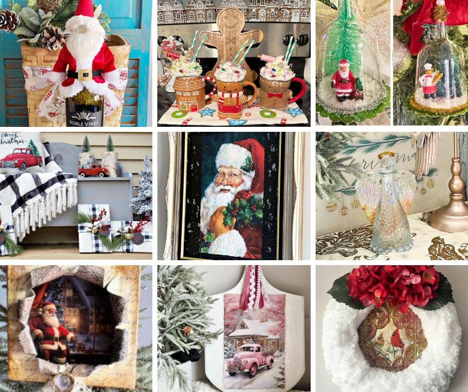 9 image collage christmas crafts