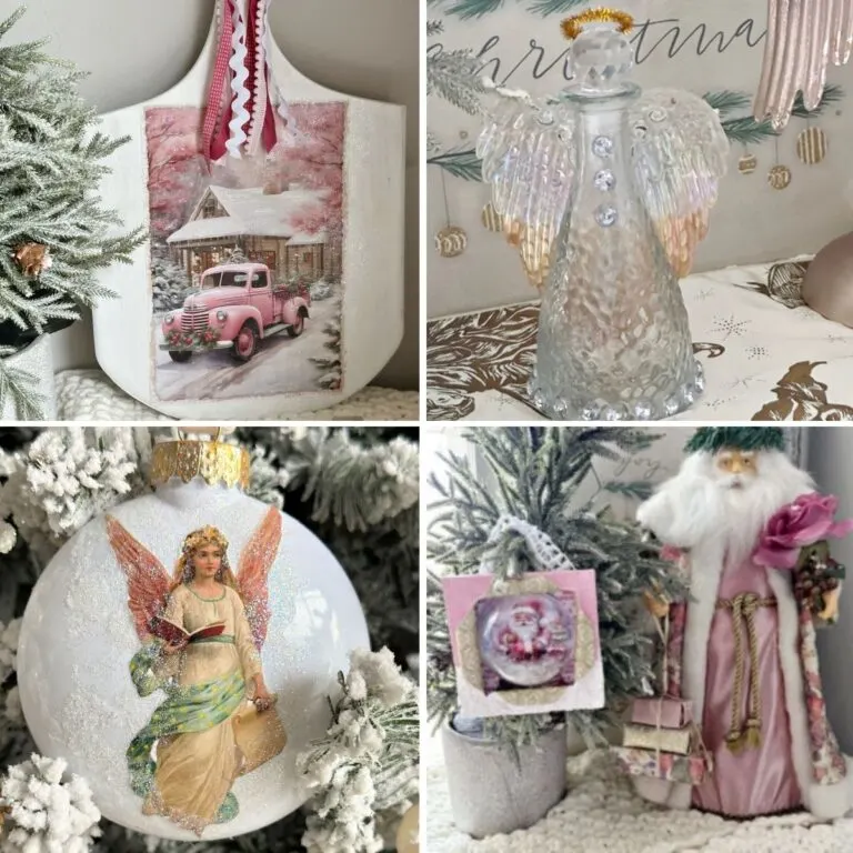 4 image collage Christmas crafts