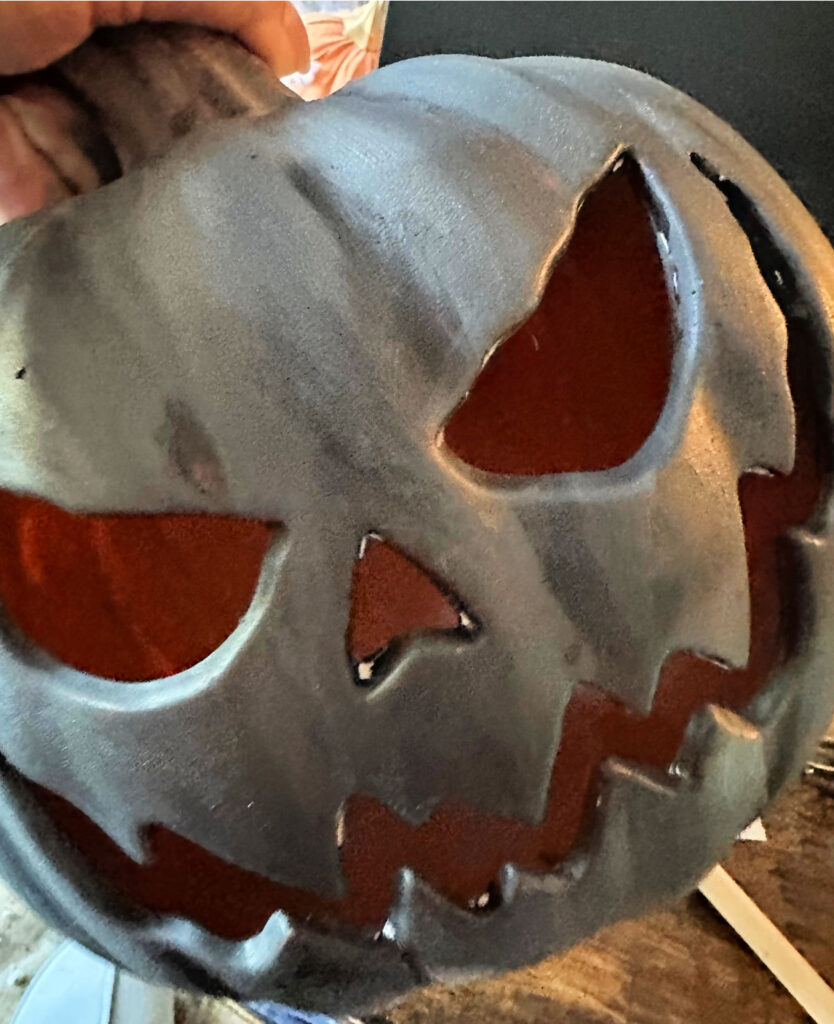 close up of painted pumpkin