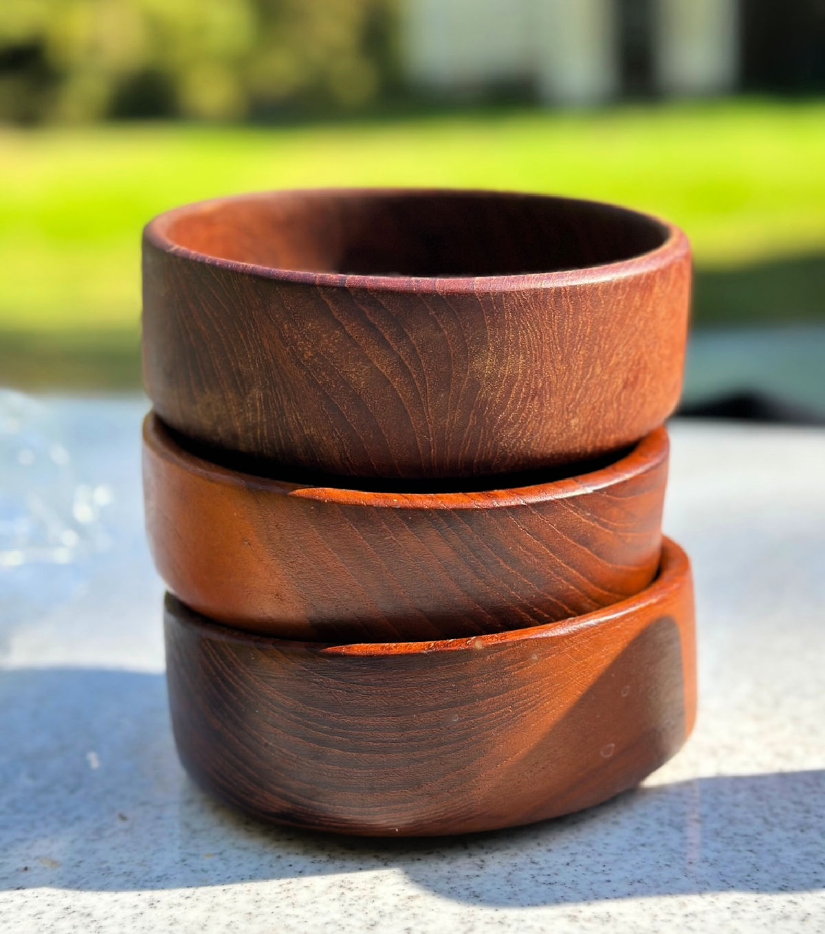 3 wooden bowls from the thrift store