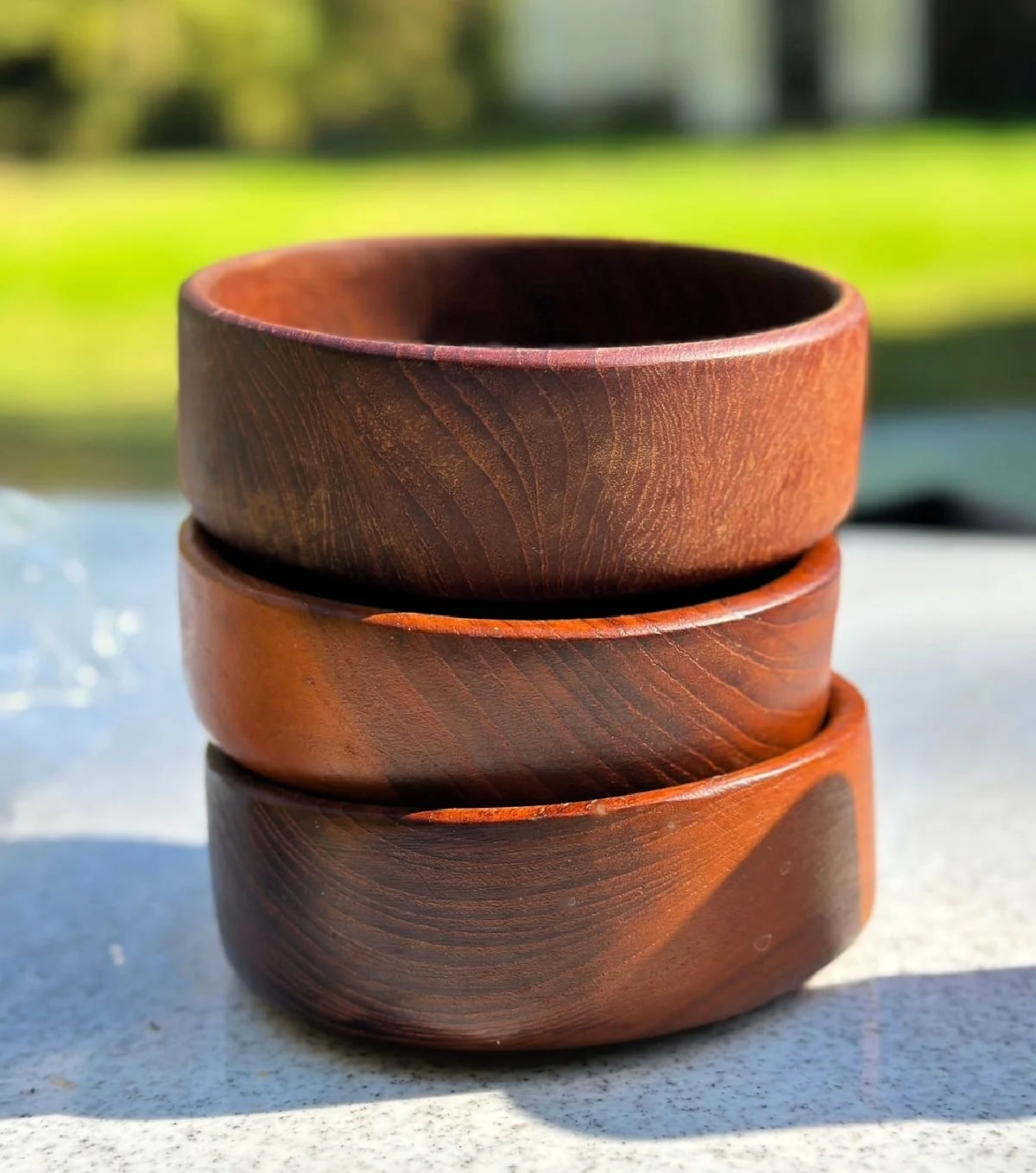 3 wooden bowls from the thrift store