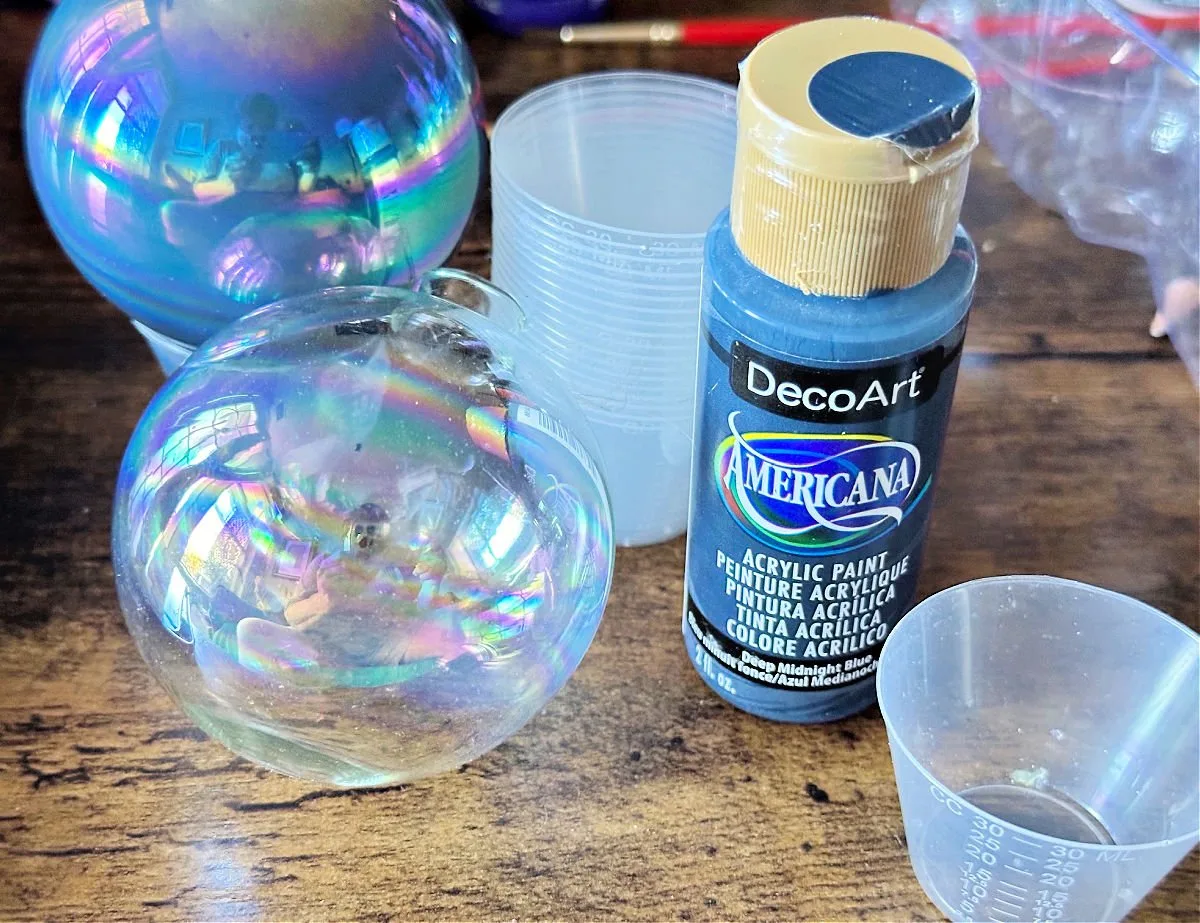 painted Christmas Ball Ornaments supplies