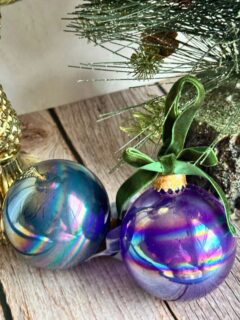 Christmas Ball Ornaments painted in dark colors