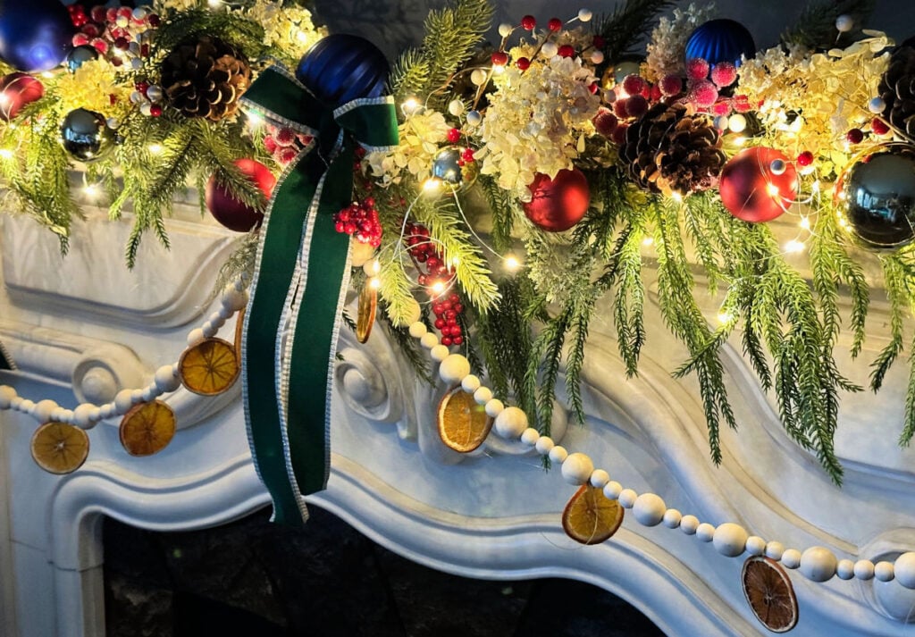 lighted dried orange slice garland