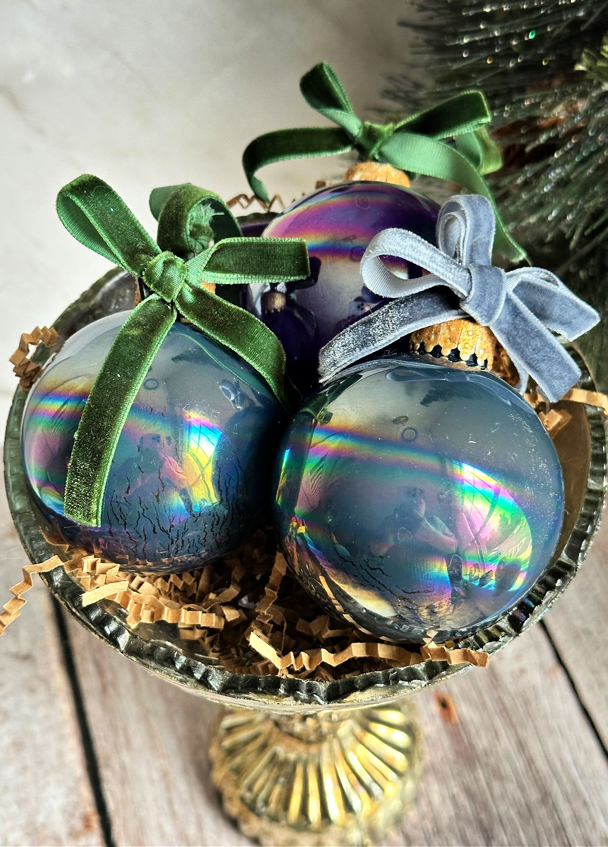  Christmas Ball Ornaments in bowl
