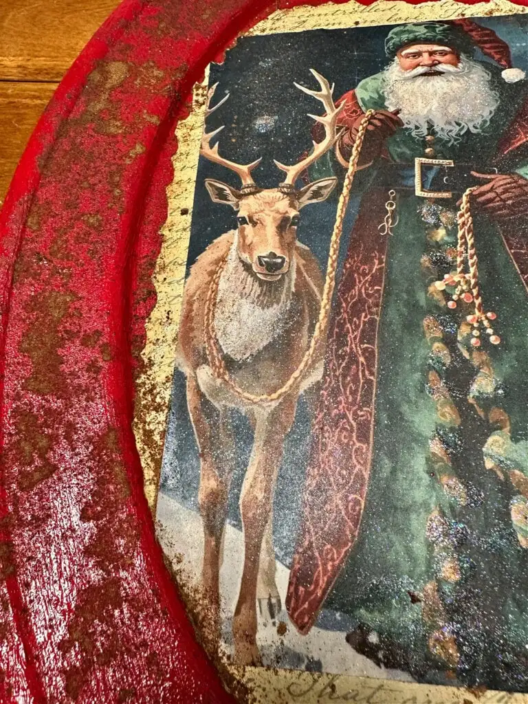 close up of tray with rusted cinnamon look