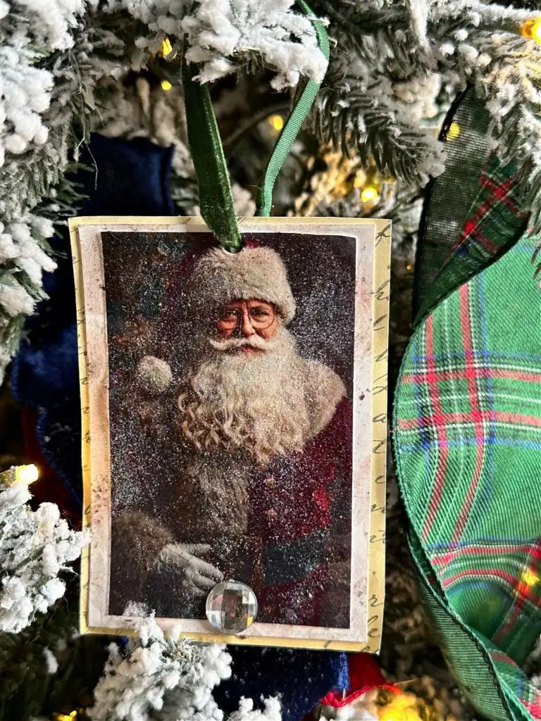 decoupage santa ornament