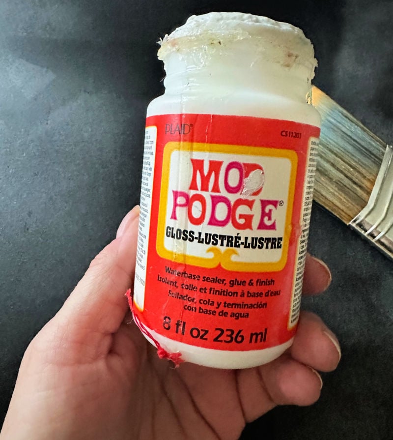 mod podge used on glass ornaments