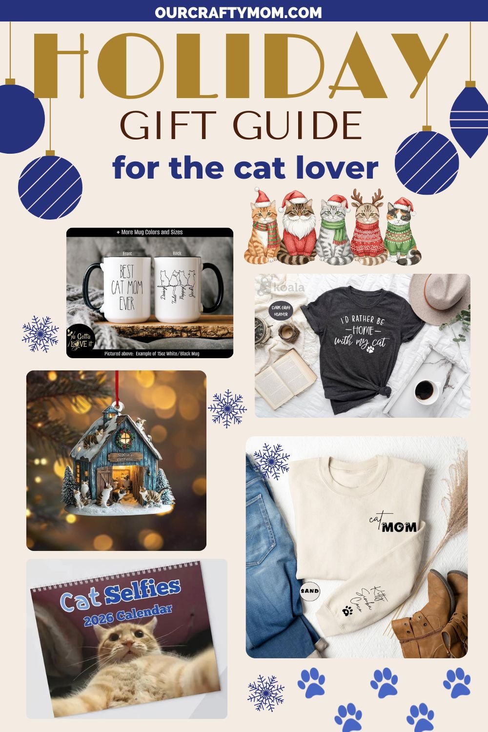 gift guide collage for the cat lover