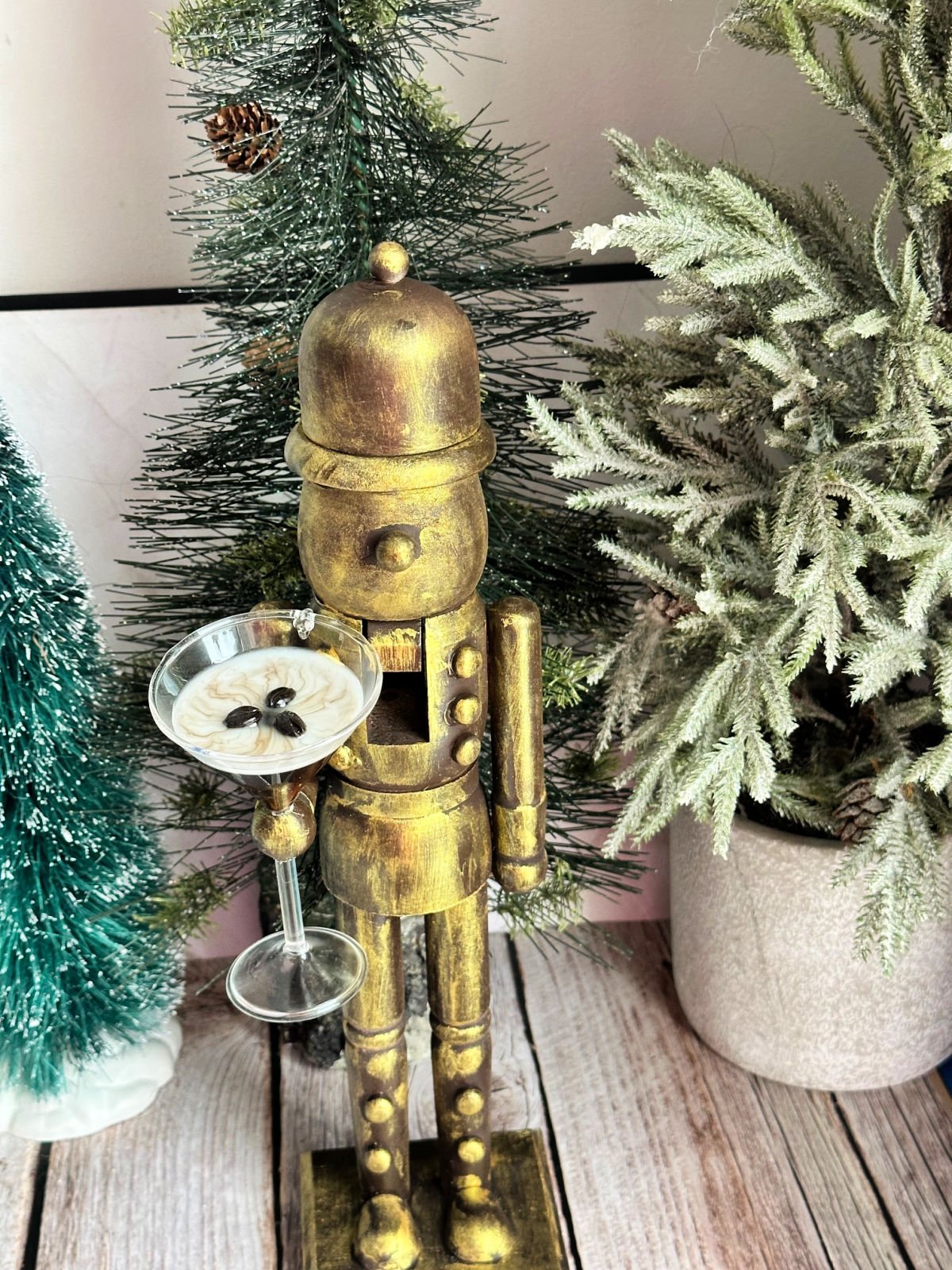 full size view of painted espresso martini wood nutcracker diy