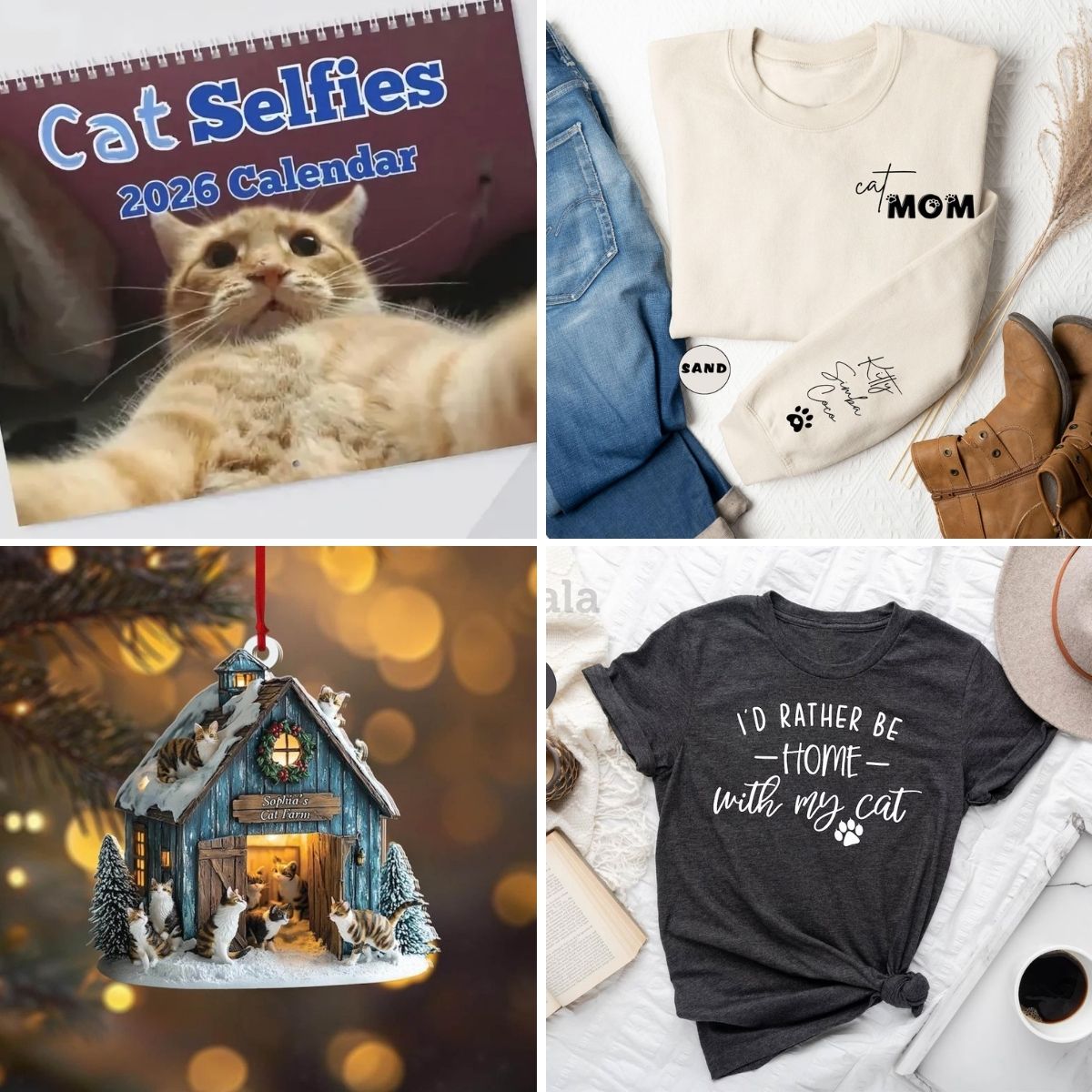 gifts for the cat lover 4 image collage
