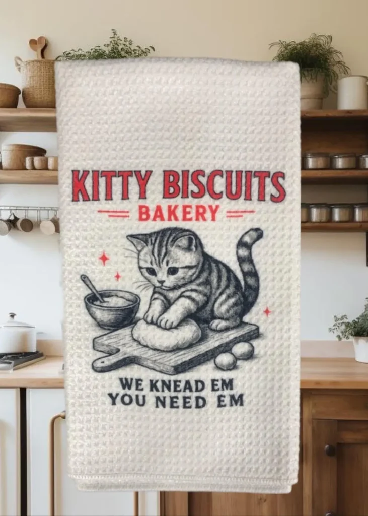 kitty tea towel
