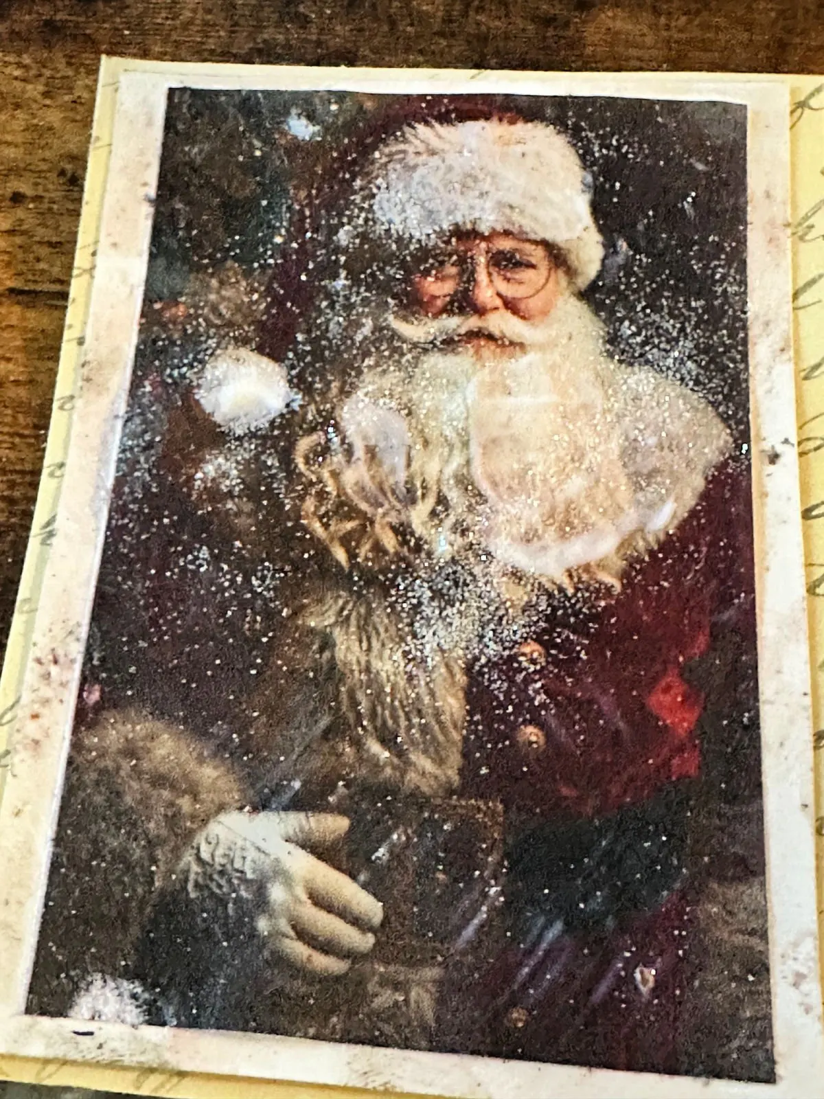 layered santa image on cardstock