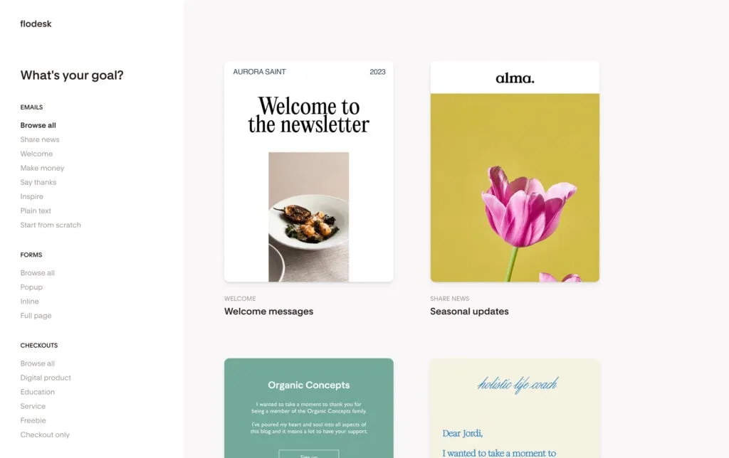 email templates from flodesk