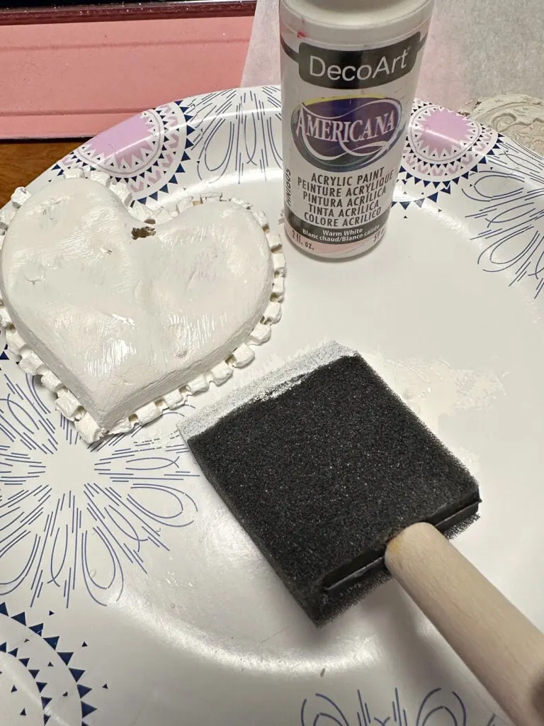 white painted clay hearts