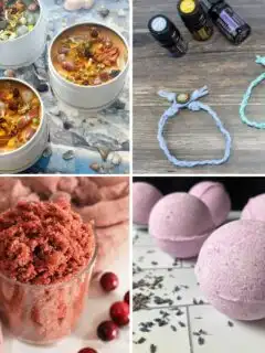 4 image collage essential oil recipes