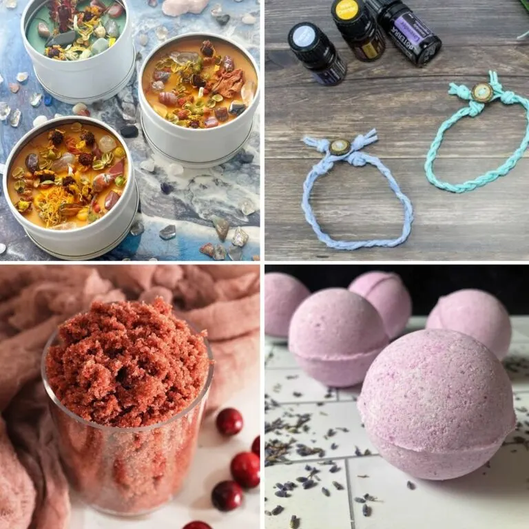 4 image collage essential oil recipes