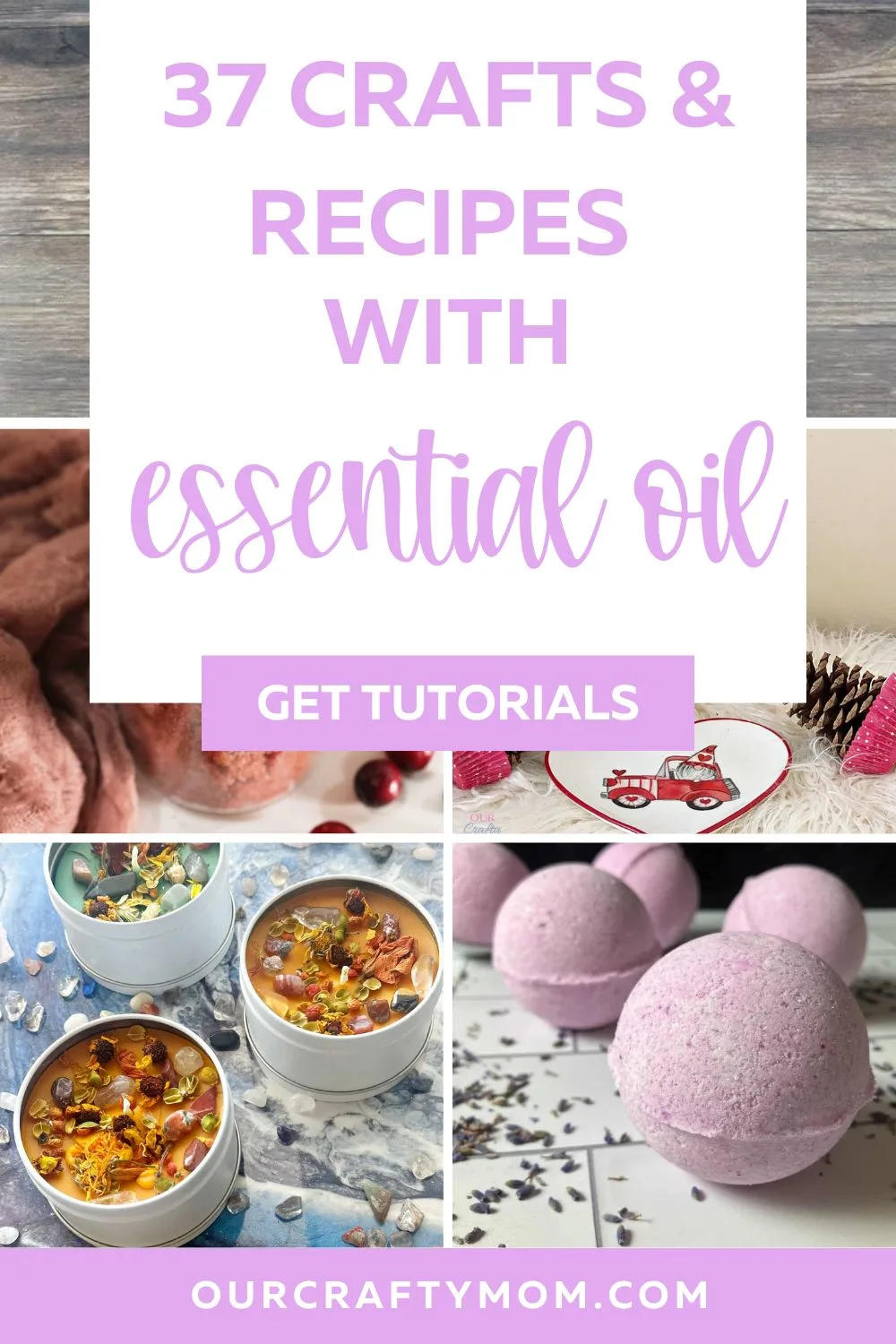 collage with essential oil recipes and craft ideas