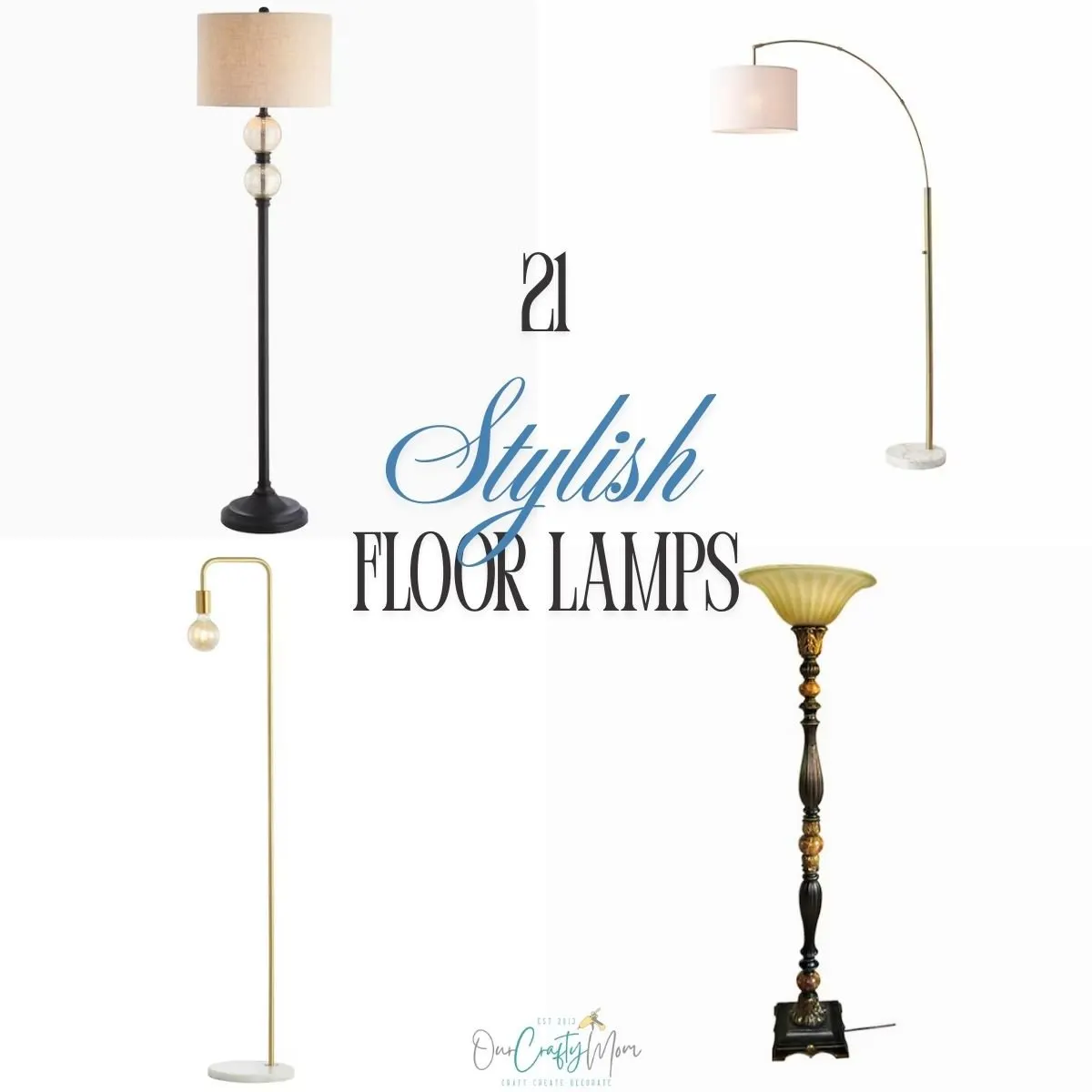 4 image collage floor lamps