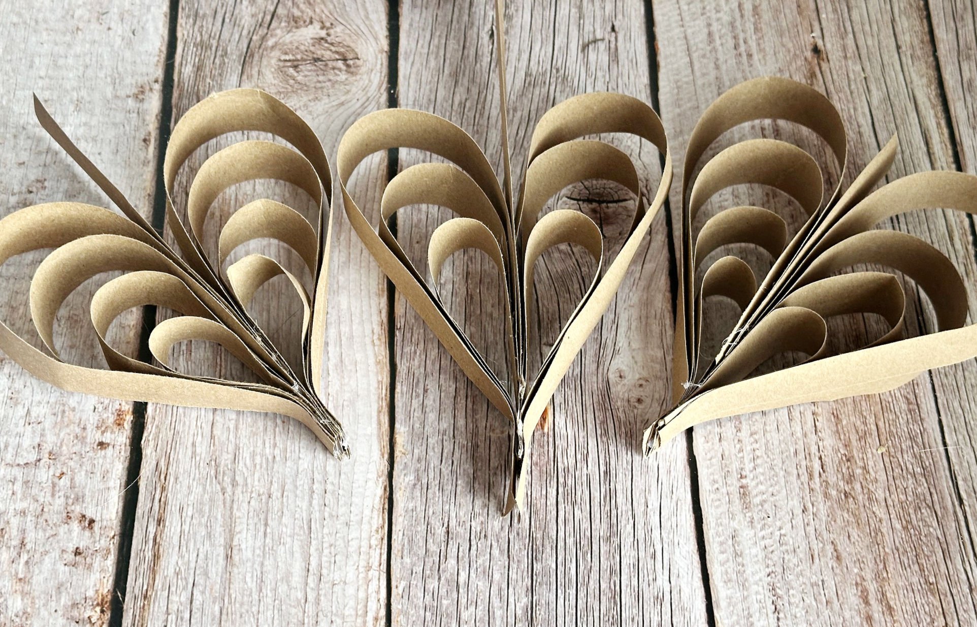 trio of paper hearts